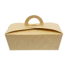 Caja "Doggy Bag" Kraft con Asa 16x9,5x6cm 1000ml (25 Uds)