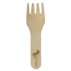 Mini Tenedor de Madera “Soft” 7,5cm (100 Uds)