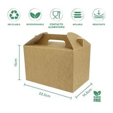 Caja de Menú Kraft 225x145x150mm (25 Uds)