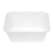 Tarrina Rectangular PP Blanca con Tapa 1.000ml 17,3x11,9cm (50 Uds)