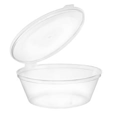 Tarrina Tapa Bisagra PP para Salsas 180ml (100 Uds)