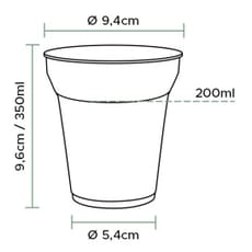 Vaso Compostable PLA Transparente 350ml (50 Uds)