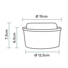 Tarrina de Cartón Kraft-Kraft con Tapa PET 750ml Ø15cm (50 Uds)