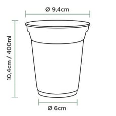 Vaso Compostable PLA Transparente NaturGo 400ml (50 Uds)
