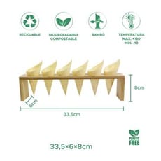 Soporte de Bambú con Conos 33,5x6x8cm (1 Ud)