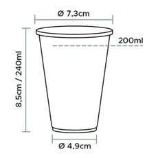 Vaso de Plástico PP Reutilizable Blanco 240ml (100 Uds)