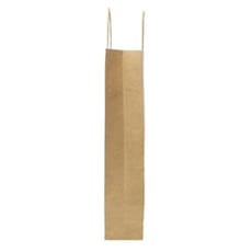 Bolsa Papel Kraft para Botellas Asas 18+8x39cm (25 Uds)