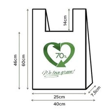Bolsa Plástico Camiseta Reutilizable 40x60cm 50µm (100 Uds)