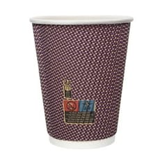 Vaso Cartón Rizado Kraft 12Oz/340ml Ø8,0cm (25 Uds)