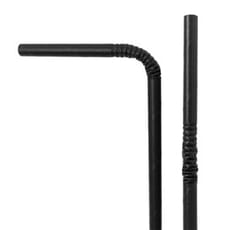 Pajita Flexible Papel Negra Ø6mm 23cm (250 Uds)