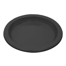 Plato de Plástico PS Reutilizable Llano Negro Ø220mm (25 Uds)