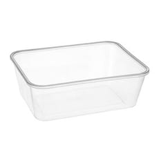 Envase Rectangular Plástico PP Transparente 750ml 17,4x11,6x5,5cm (25 Uds)