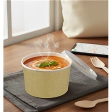 Tarrina de Cartón Kraft con Tapa PP 16 Oz/473ml (25 Uds)