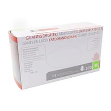 Guantes de Látex sin Talco Blanco Talla M AQL 1.5 (100 Uds)