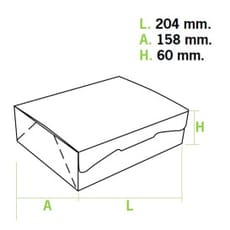 Caja Pasteleria Carton 20,4x15,8x6cm 1Kg. Blanca (5 Uds)