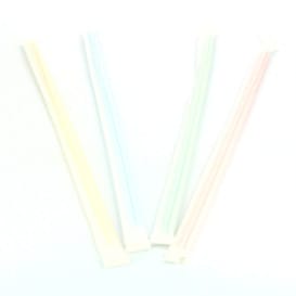 Pajitas Flexibles Rayadas Enfundadas Papel Ø5mm 23cm (250 Uds)