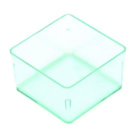Cubo de Plastico para Salsas Verde Transp. 4,2x4,2cm 