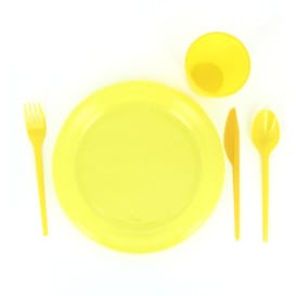 Cuchillo de Plastico PS Amarillo 165 mm (15 Uds)