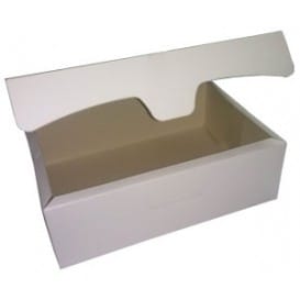 Caja para Pasteleria Carton 20,4x15,8x6cm 1Kg. Blanca (200 Uds)
