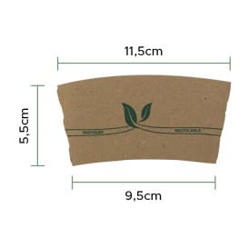 Funda para Vasos de Cartón Corrugada Ø7 x h6 cm (100 Uds)