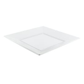 Plato de Plastico Llano Cuadrado Blanco 230mm 