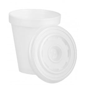 Vaso Termico Foam EPS 6Oz/180ml Blanco + Tapa (2.000 Uds)