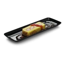 Bandeja Plastico Rectangular Extra Rigido Negro 17x45cm (5 Uds)