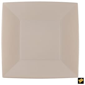 Plato de Plastico Llano Cuadrado Plata 290mm (72 Uds)