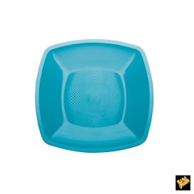 Plato de Plastico Llano Turquesa 230mm (25 Uds)