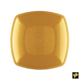 Plato de Plastico Llano Oro 230mm (25 Uds)