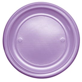 Plato de Plastico Llano Violeta PS 220 mm (30 Uds)