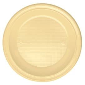 Plato de Plastico Hondo Crema PS 220mm (600 Uds)