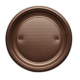 Plato de Plastico Llano Marrón PS 170mm (1100 Uds)