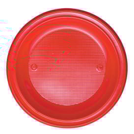 Plato de Plastico Hondo Rojo PS 220 mm (30 Uds)