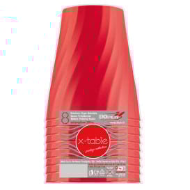 Vaso de Plastico Rojo PP 320ml (8 Uds)