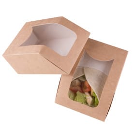 Caja de Carton Kraft con Ventana 90x51x120mm (500 Uds) 