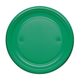 Plato de Plastico PS Llano Verde Ø220mm (780 Uds)