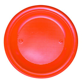 Plato de Plastico PS Hondo Naranja Ø220mm (30 Uds)