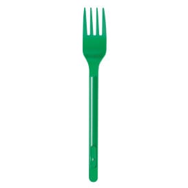 Tenedor de Plastico PS Verde 175mm (600 Uds)