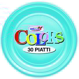 Plato de Plastico PS Hondo Turquesa Ø220mm (30 Uds)