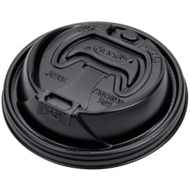 Tapa Agujero con cierre PS para Vaso FOAM Negro Ø94mm(100 Uds)