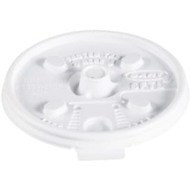 Tapa de Plastico PS Blanca "Lift n' Lock" con solapa Ø (100 Uds)