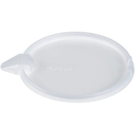 Tapa Plana de Plastico PS con solapa Translucida Ø117mm (63 Uds)