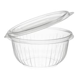Bol de Plastico PET "Presenta" Tapa Plana Transp. 475ml Ø150mm (75 Uds)