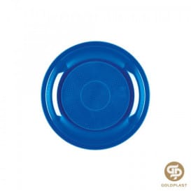 Plato de Plastico Llano Azul Mediterraneo Round PP Ø220mm (50 Uds)