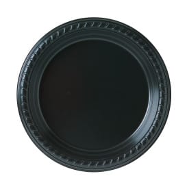 Plato de Plastico Party PS Llano Negro Ø180mm (500 Uds)