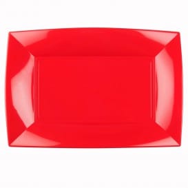 Bandeja de Plastico Rojo Nice PP 345x230mm (6 Uds)