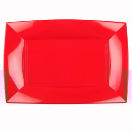 Bandeja de Plastico Rojo Nice PP 345x230mm (6 Uds)