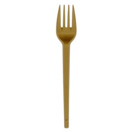 Tenedor de Plastico PS Oro 165mm (20 Uds)