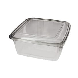 Tarrina Cuadrada Tapa Bisagra PET 2000ml (50 Uds)